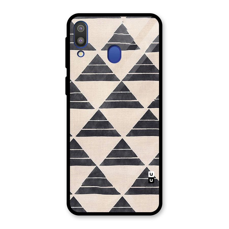 Black Slant Triangles Glass Back Case for Galaxy M20