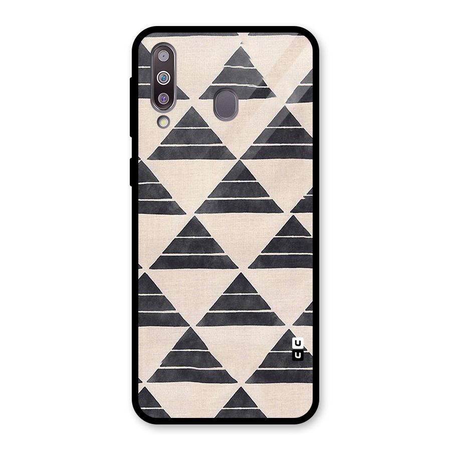 Black Slant Triangles Glass Back Case for Galaxy M30