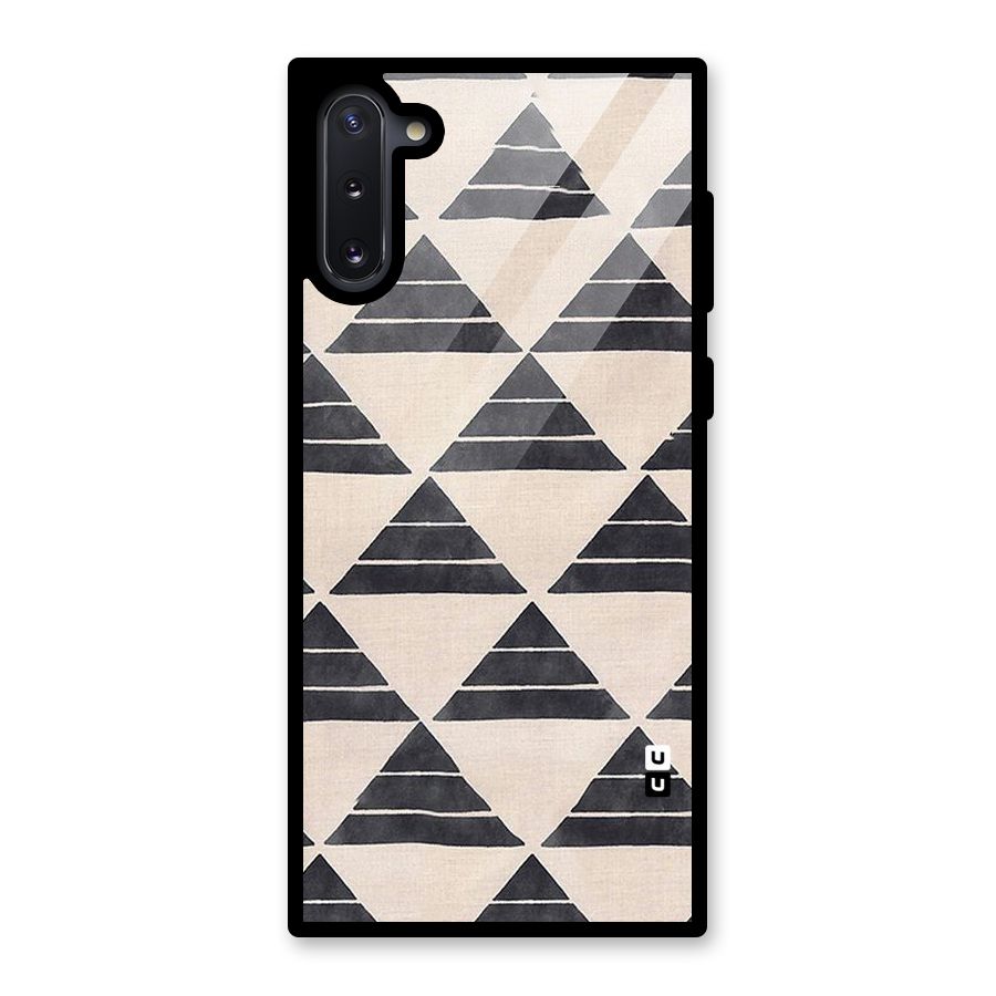 Black Slant Triangles Glass Back Case for Galaxy Note 10