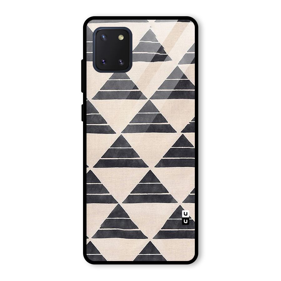 Black Slant Triangles Glass Back Case for Galaxy Note 10 Lite