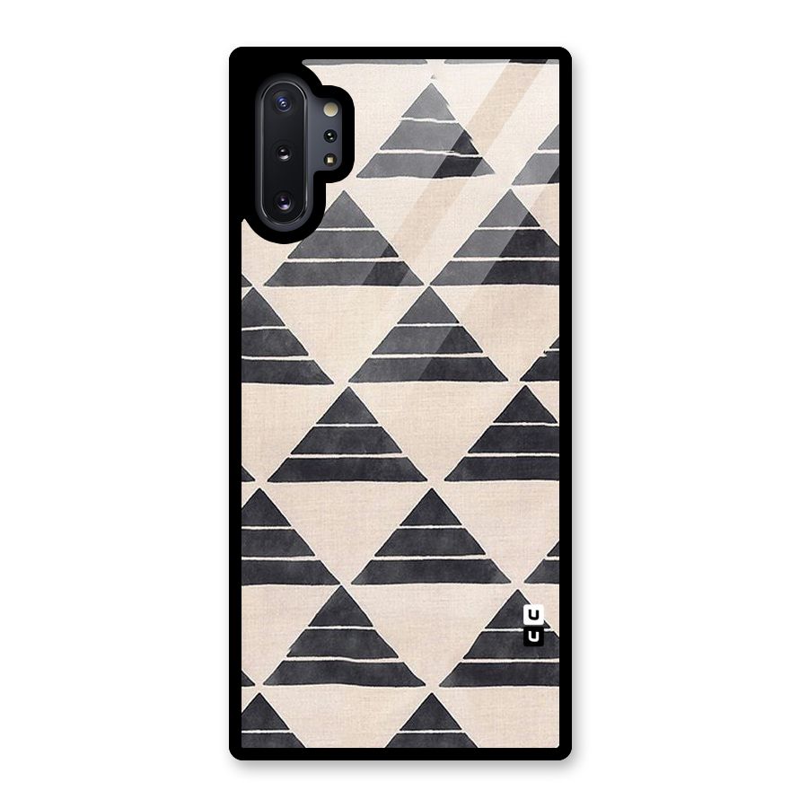 Black Slant Triangles Glass Back Case for Galaxy Note 10 Plus