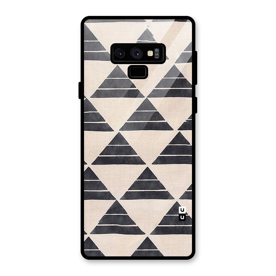 Black Slant Triangles Glass Back Case for Galaxy Note 9