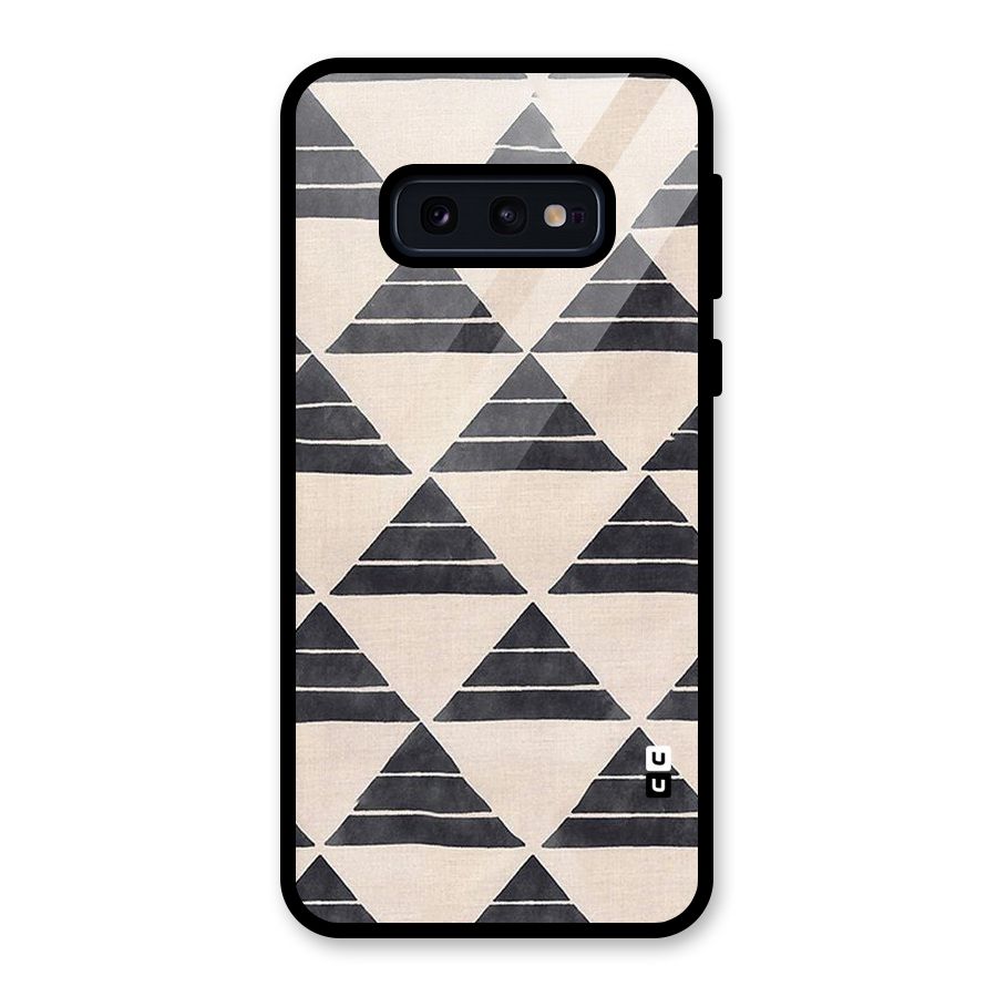 Black Slant Triangles Glass Back Case for Galaxy S10e