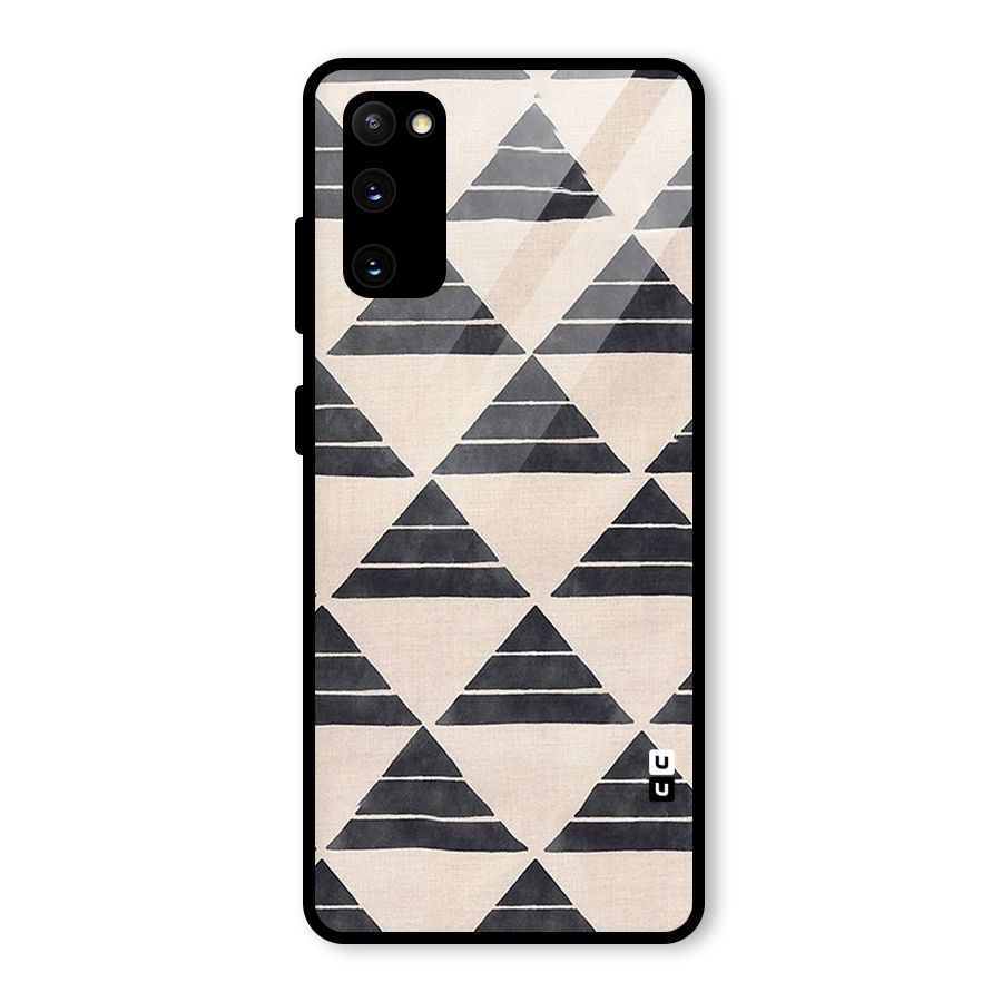 Black Slant Triangles Glass Back Case for Galaxy S20 FE