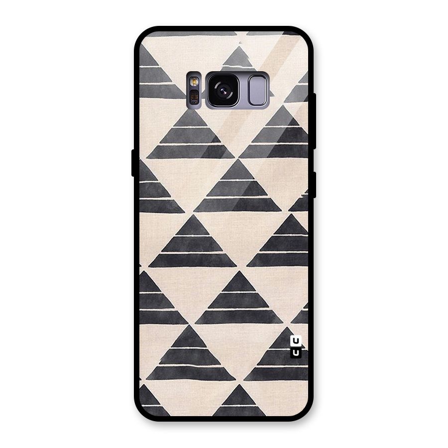 Black Slant Triangles Glass Back Case for Galaxy S8