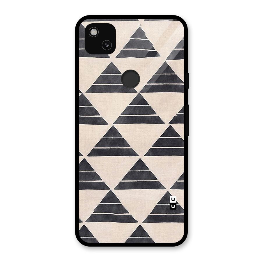 Black Slant Triangles Glass Back Case for Google Pixel 4a