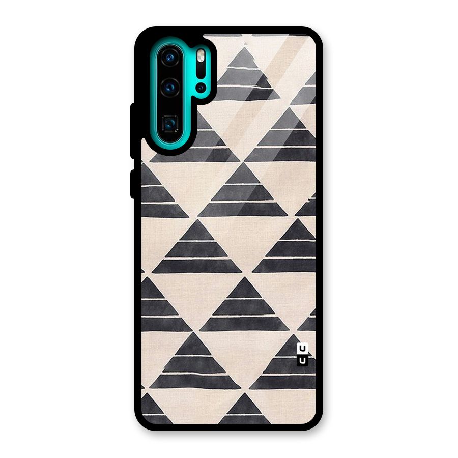 Black Slant Triangles Glass Back Case for Huawei P30 Pro