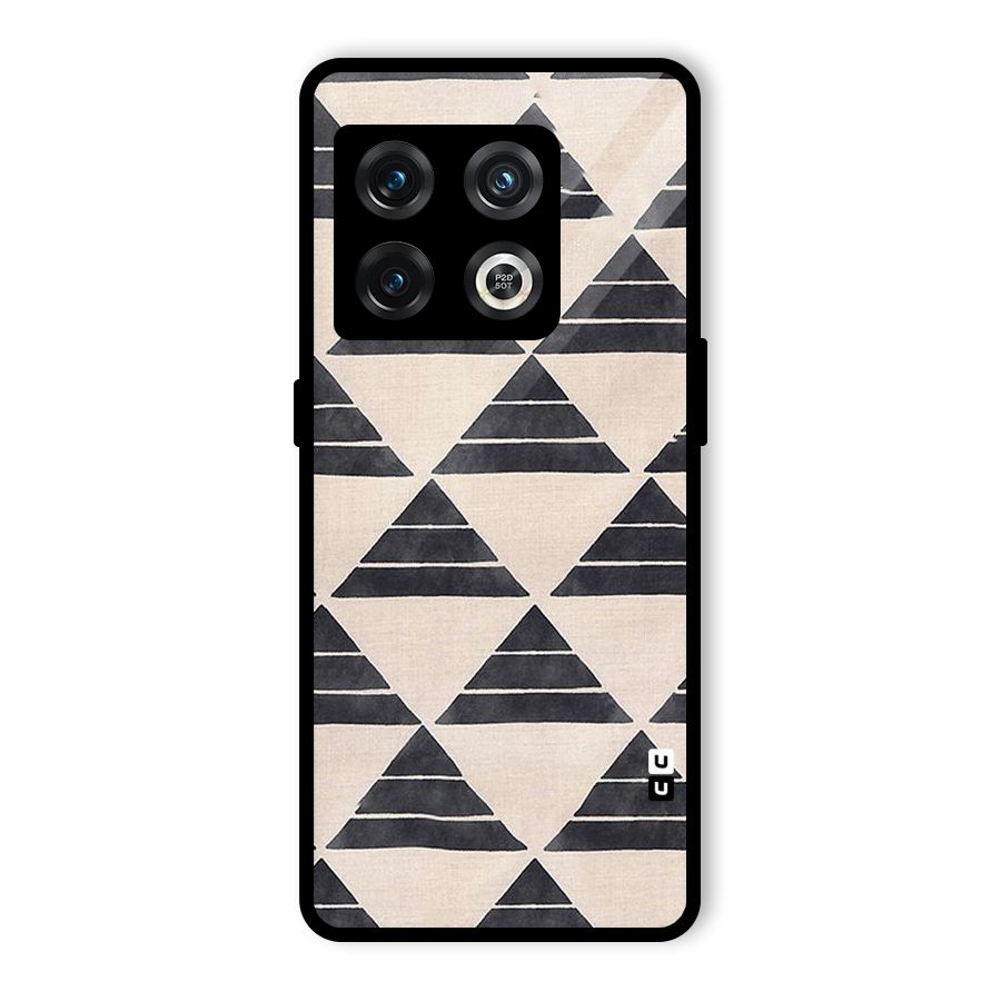 Black Slant Triangles Glass Back Case for OnePlus 10 Pro 5G