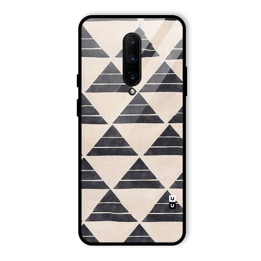 Black Slant Triangles Glass Back Case for OnePlus 7 Pro