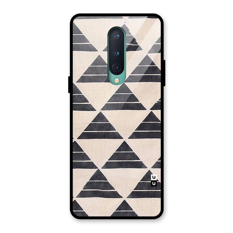 Black Slant Triangles Glass Back Case for OnePlus 8