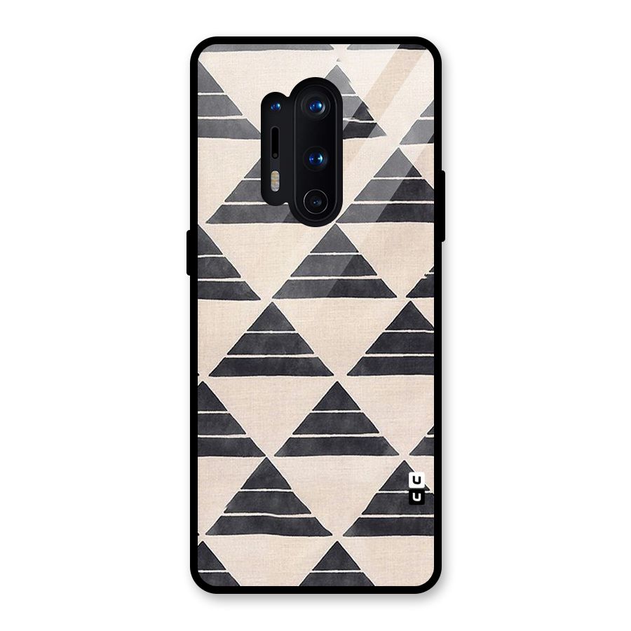 Black Slant Triangles Glass Back Case for OnePlus 8 Pro