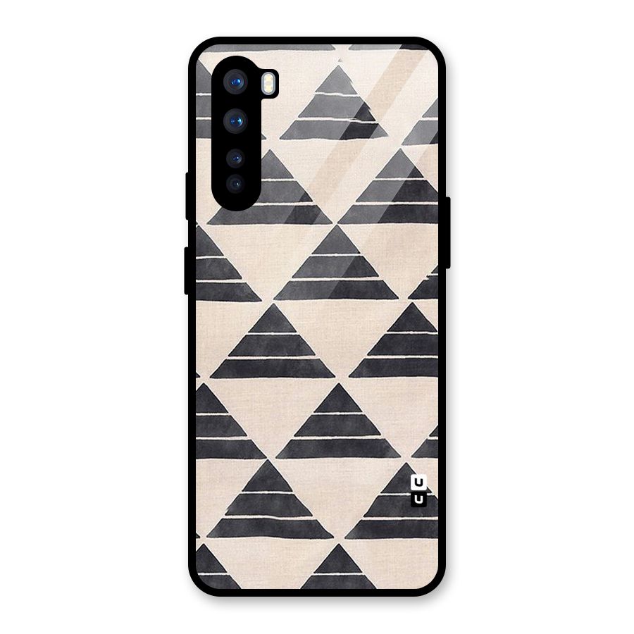 Black Slant Triangles Glass Back Case for OnePlus Nord