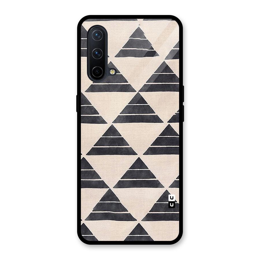 Black Slant Triangles Glass Back Case for OnePlus Nord CE 5G
