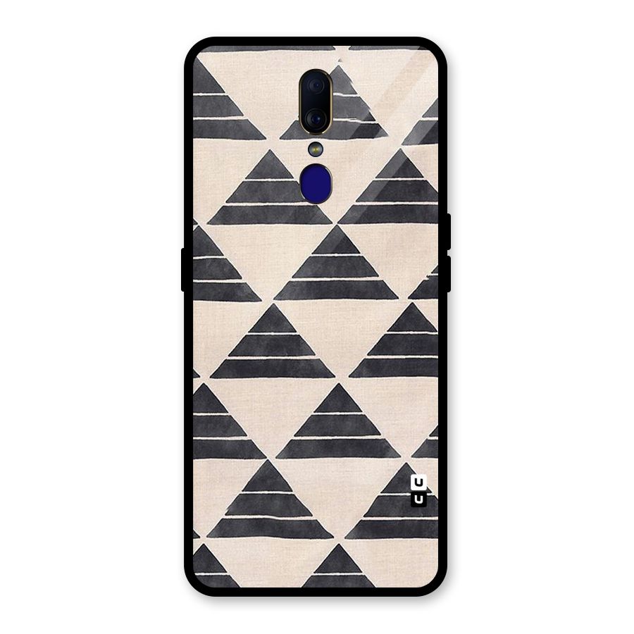 Black Slant Triangles Glass Back Case for Oppo F11