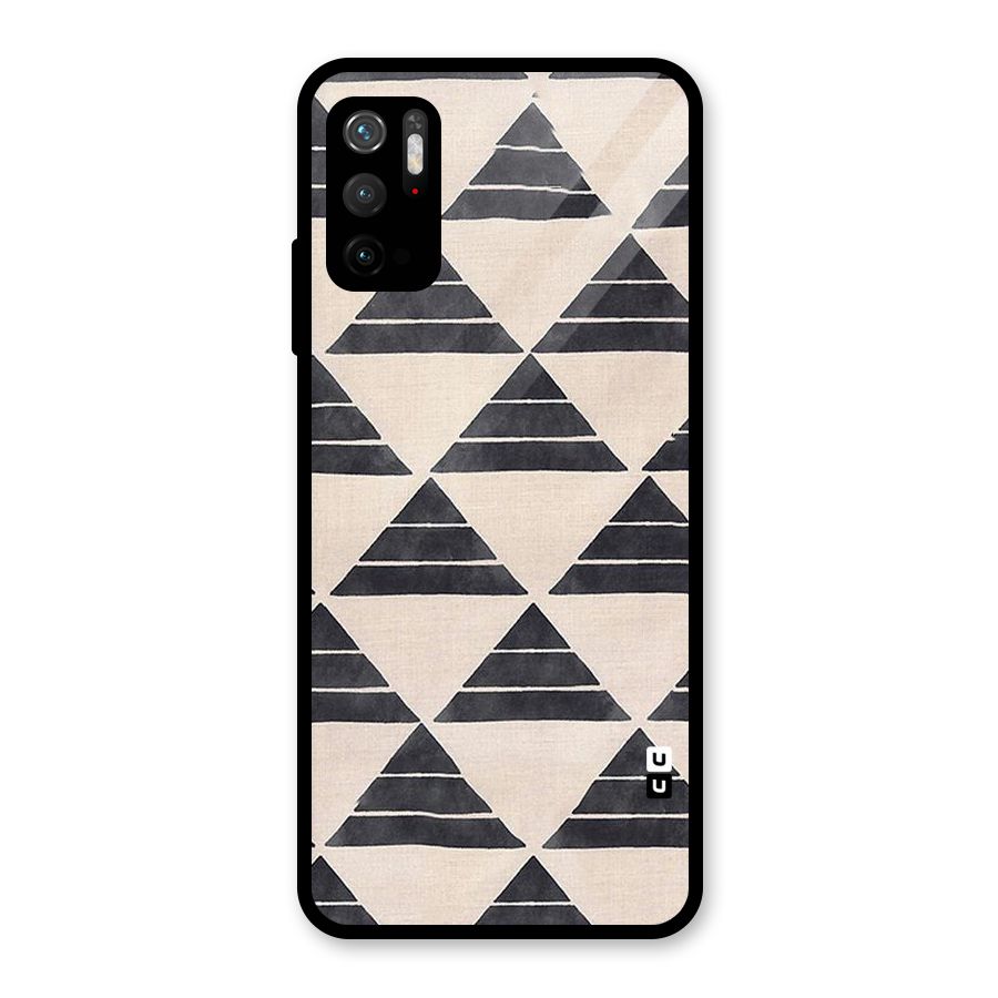 Black Slant Triangles Glass Back Case for Poco M3 Pro 5G