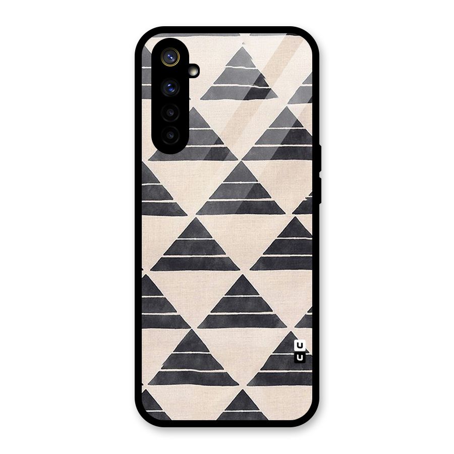 Black Slant Triangles Glass Back Case for Realme 6i