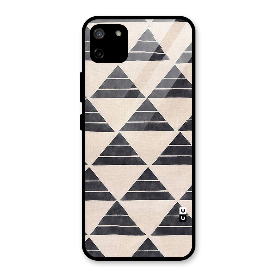 Black Slant Triangles Glass Back Case for Realme C11