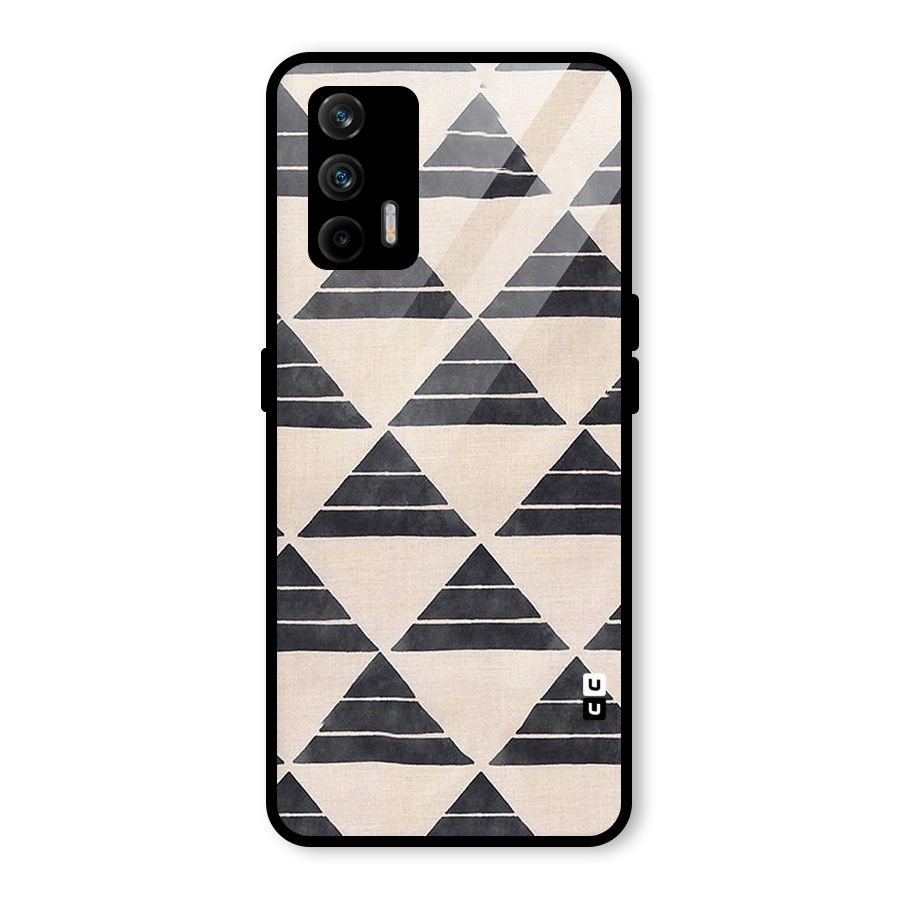Black Slant Triangles Glass Back Case for Realme GT 5G
