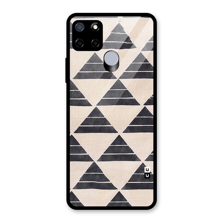 Black Slant Triangles Glass Back Case for Realme Narzo 20