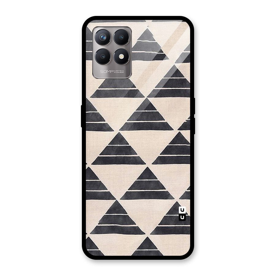 Black Slant Triangles Glass Back Case for Realme Narzo 50
