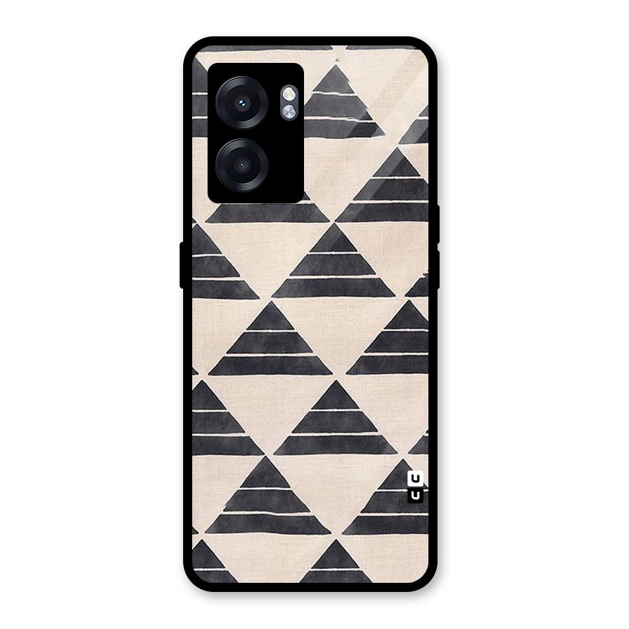 Black Slant Triangles Glass Back Case for Realme Narzo 50 5G