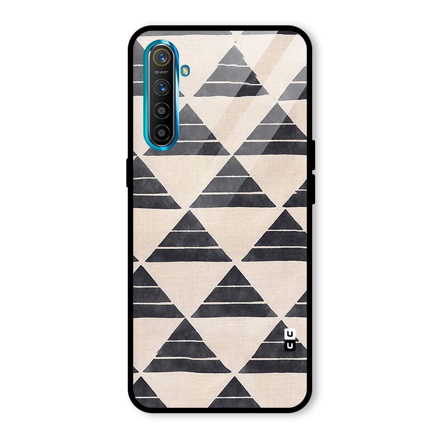 Black Slant Triangles Glass Back Case for Realme X2