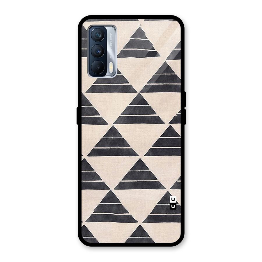 Black Slant Triangles Glass Back Case for Realme X7