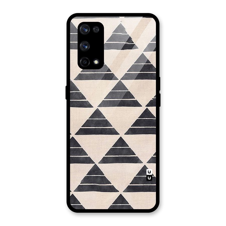 Black Slant Triangles Glass Back Case for Realme X7 Pro