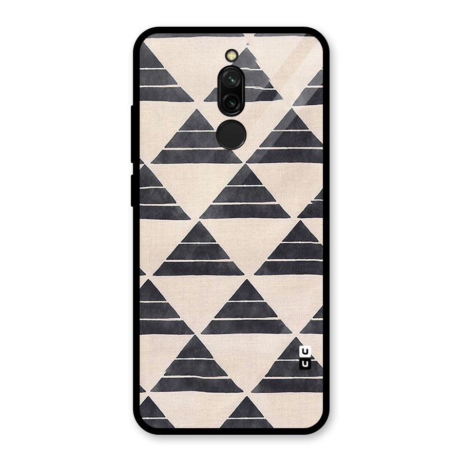 Black Slant Triangles Glass Back Case for Redmi 8