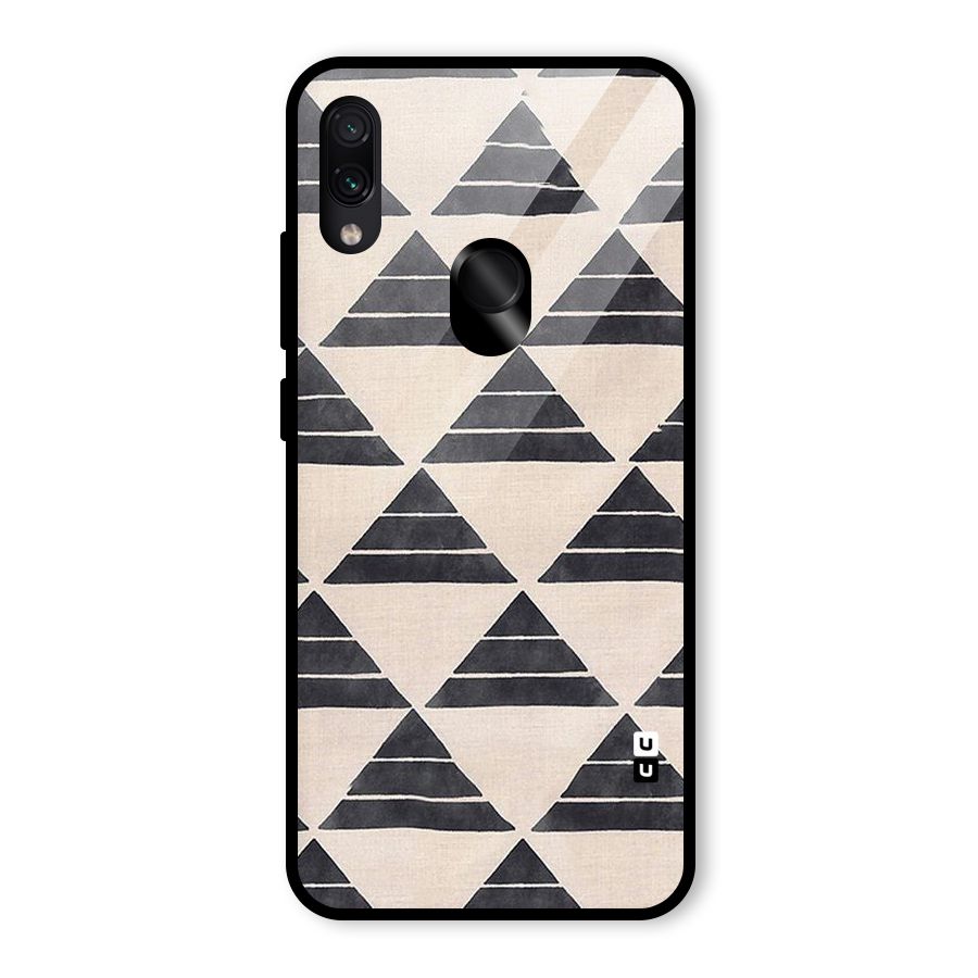 Black Slant Triangles Glass Back Case for Redmi Note 7 Pro