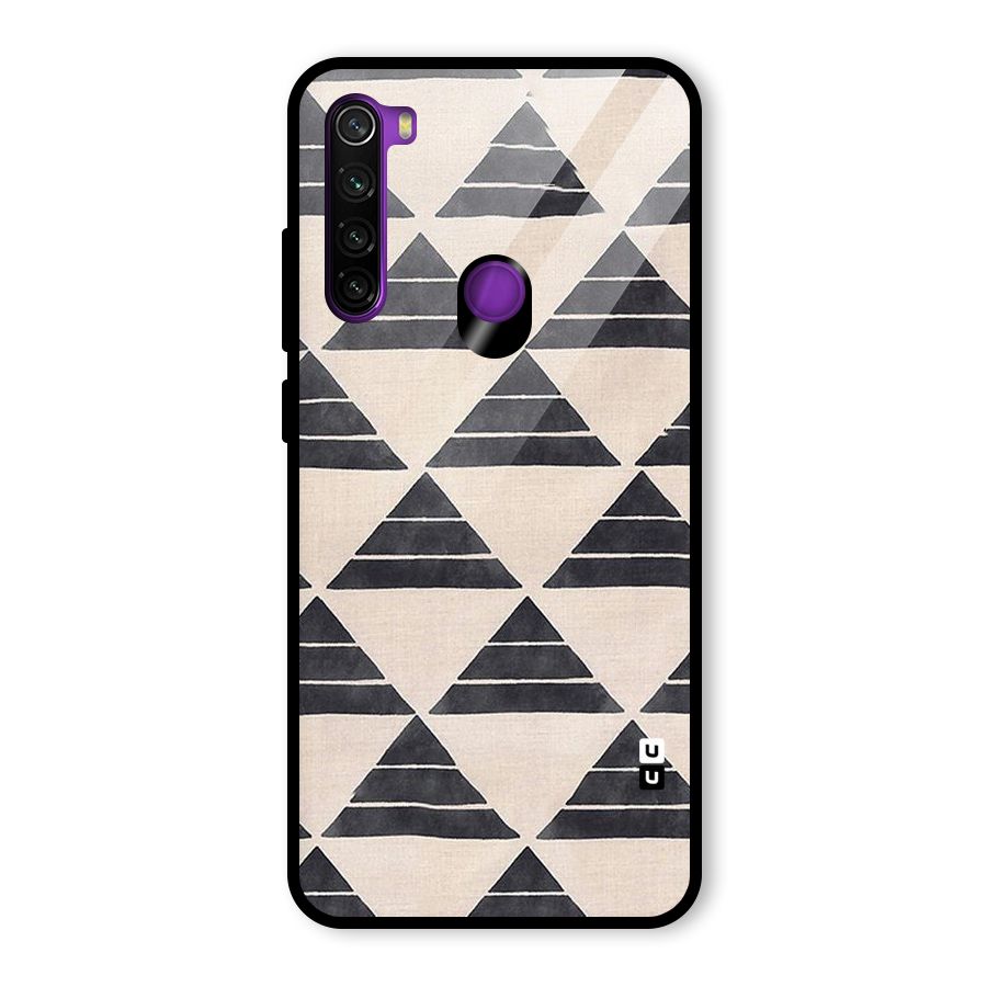 Black Slant Triangles Glass Back Case for Redmi Note 8