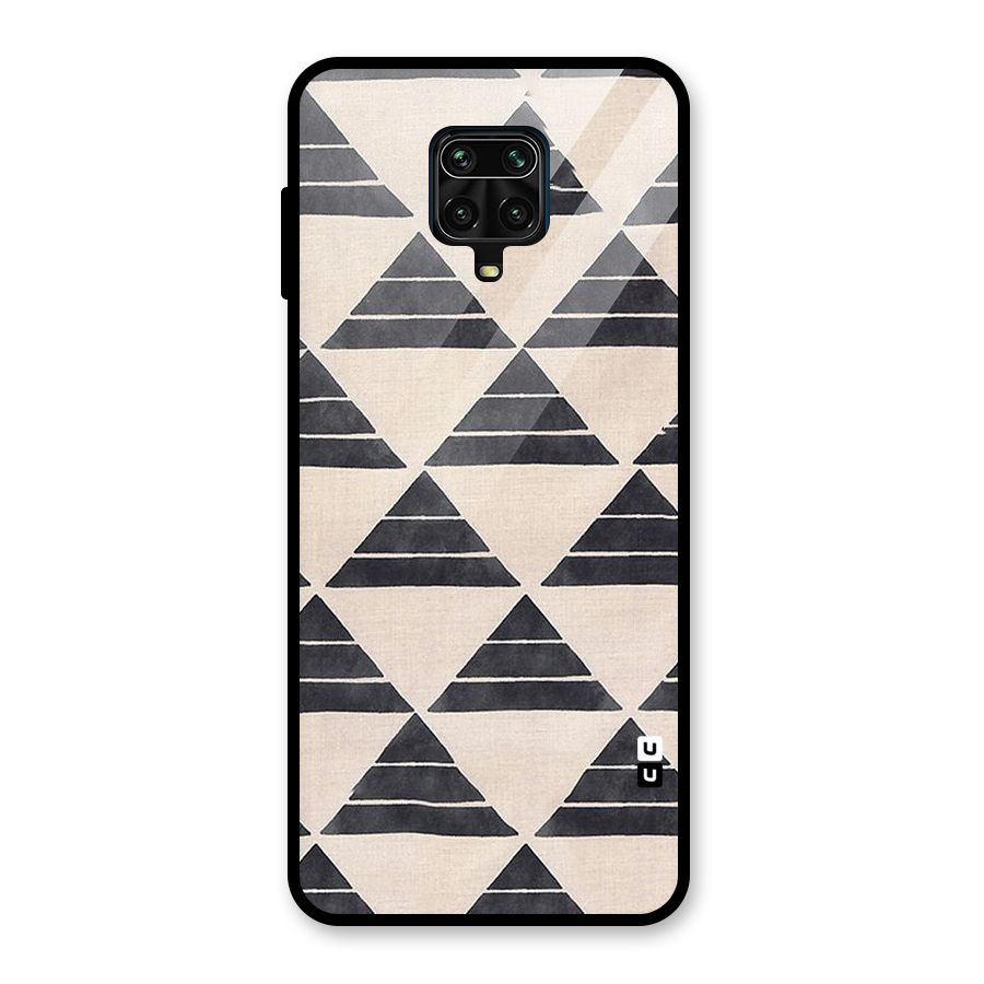 Black Slant Triangles Glass Back Case for Redmi Note 9 Pro