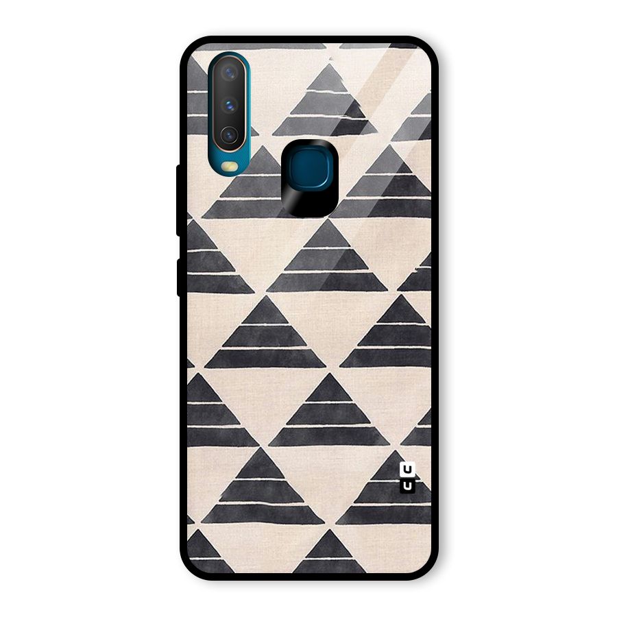 Black Slant Triangles Glass Back Case for Vivo U10