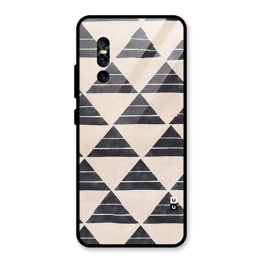 Black Slant Triangles Glass Back Case for Vivo V15 Pro