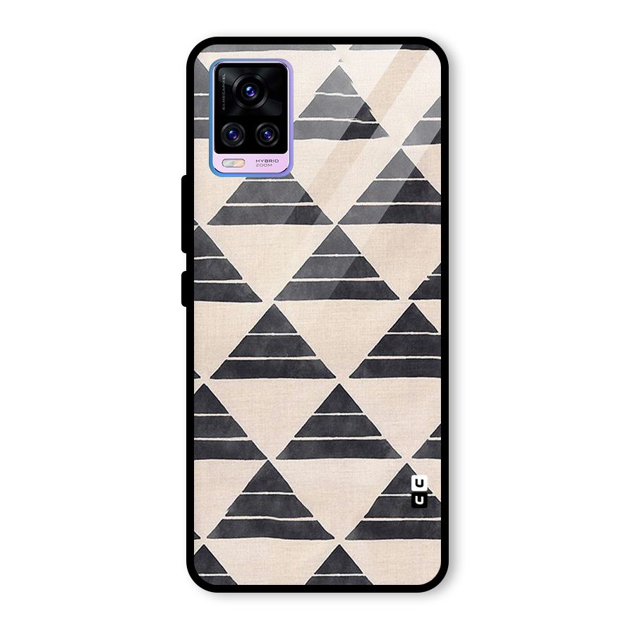 Black Slant Triangles Glass Back Case for Vivo V20 Pro