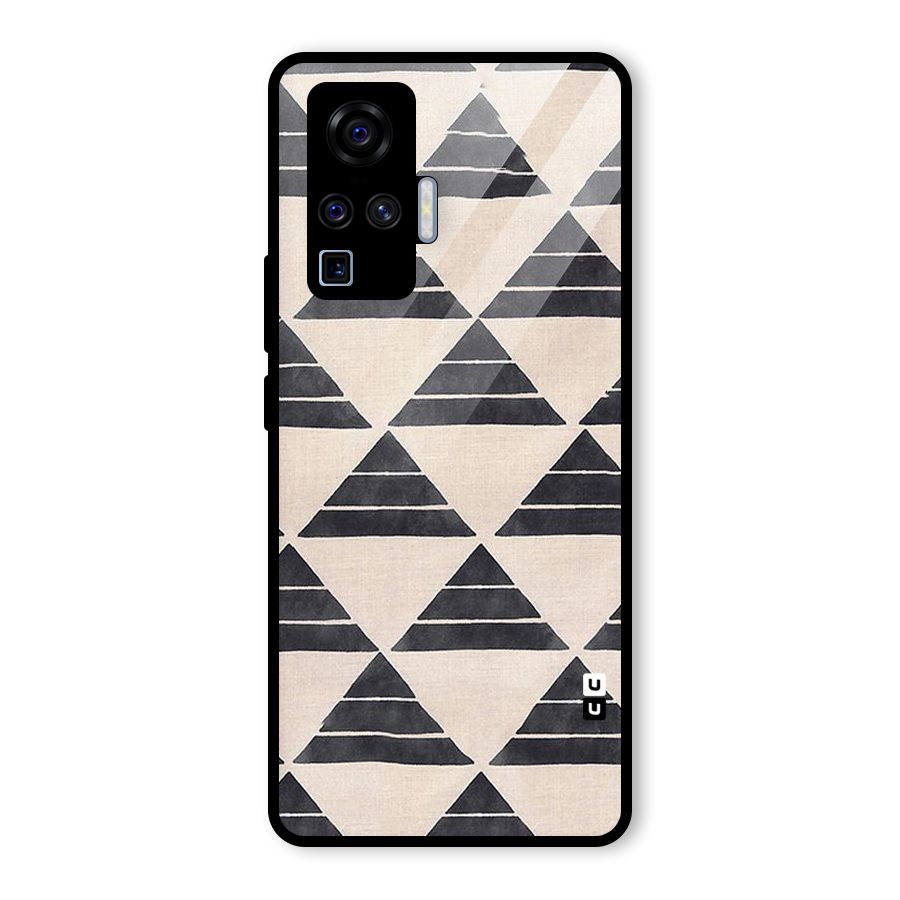 Black Slant Triangles Glass Back Case for Vivo X50 Pro