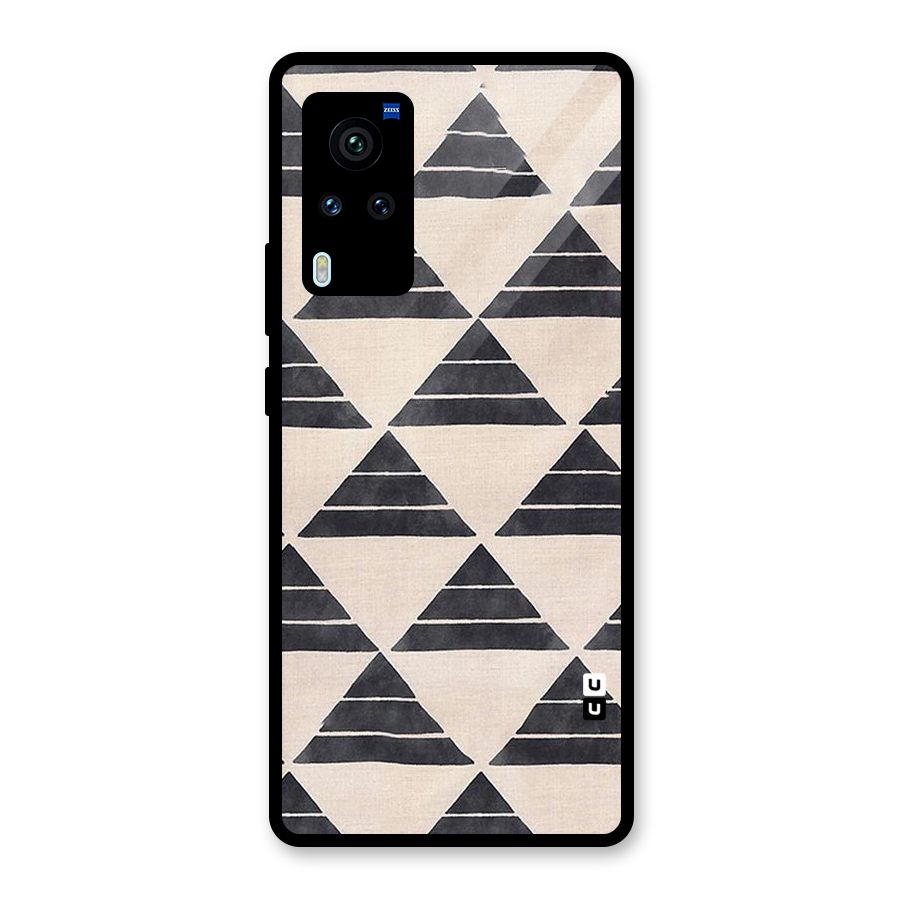 Black Slant Triangles Glass Back Case for Vivo X60 Pro