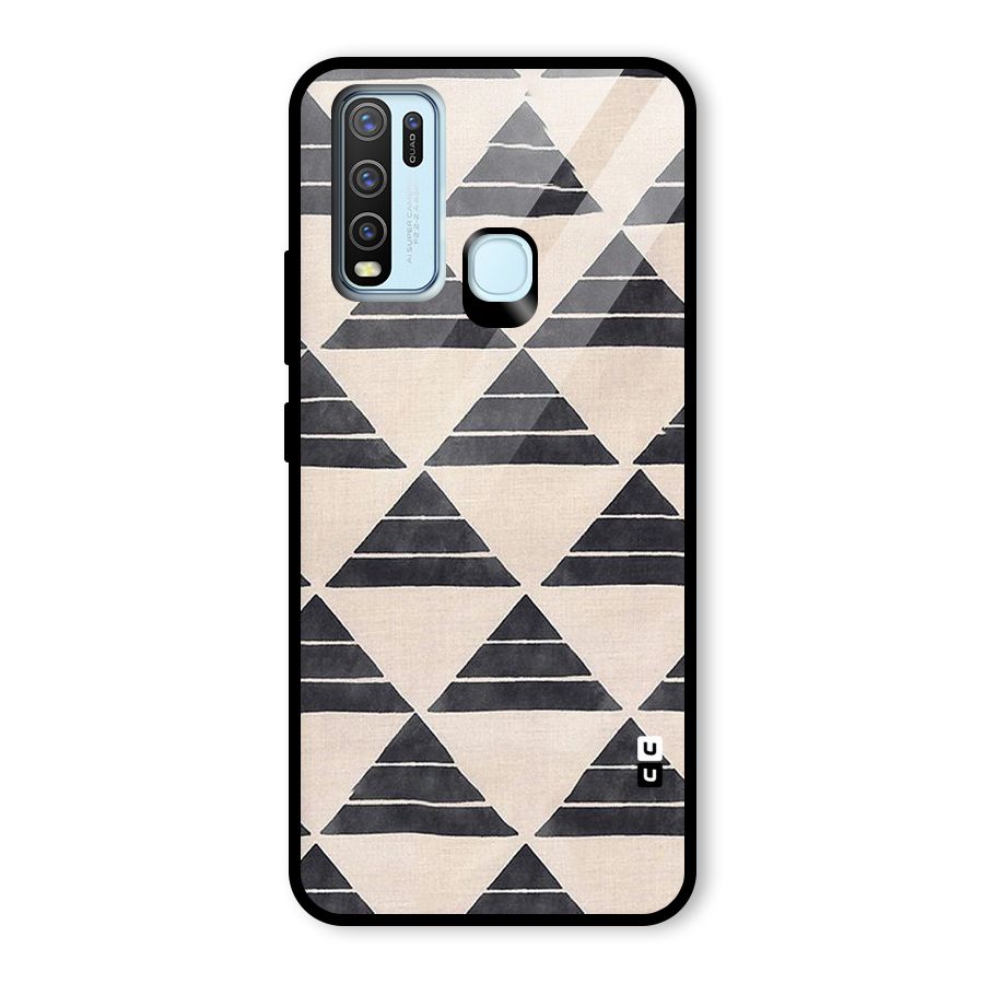 Black Slant Triangles Glass Back Case for Vivo Y50