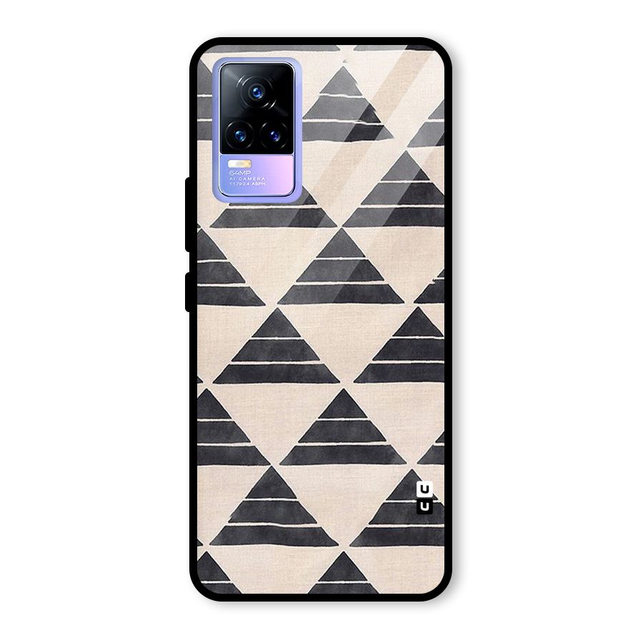 Black Slant Triangles Glass Back Case for Vivo Y73
