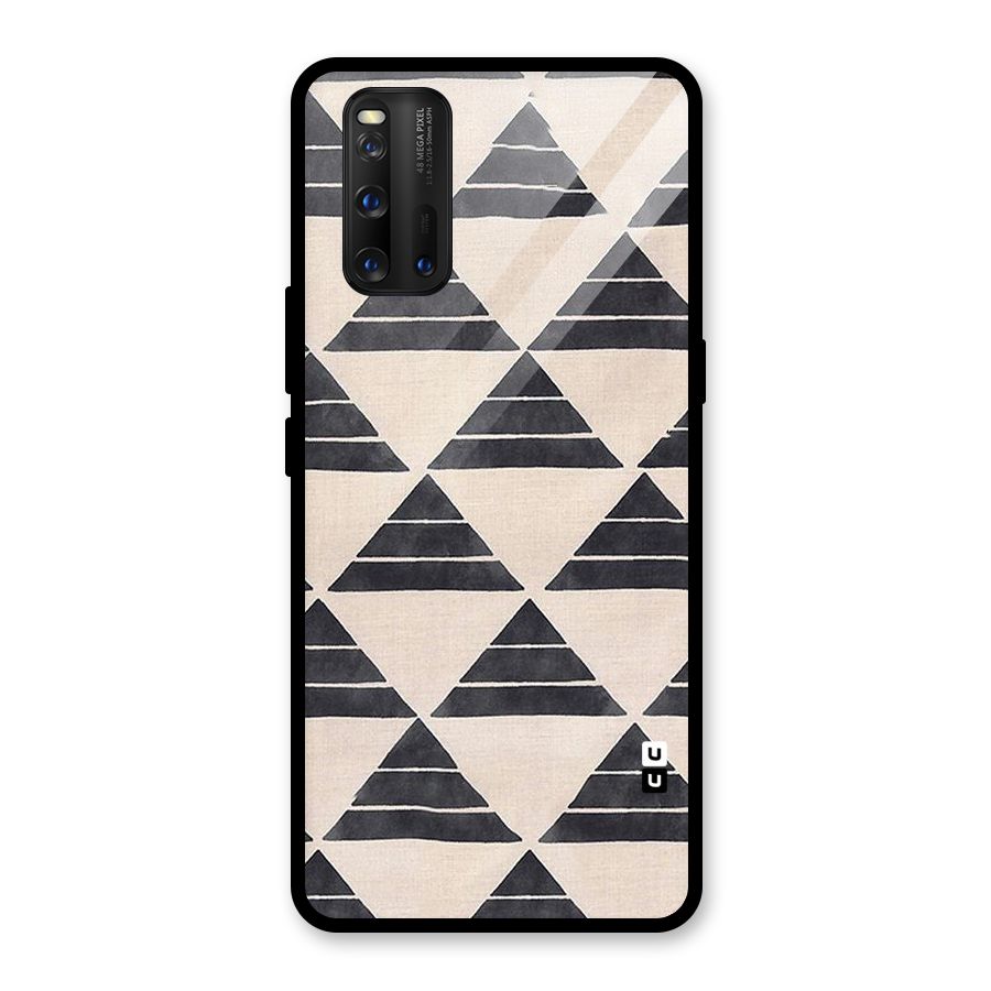 Black Slant Triangles Glass Back Case for Vivo iQOO 3