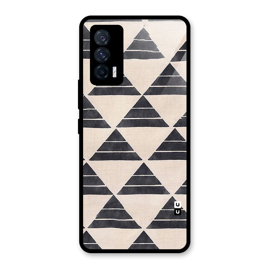 Black Slant Triangles Glass Back Case for Vivo iQOO 7 5G