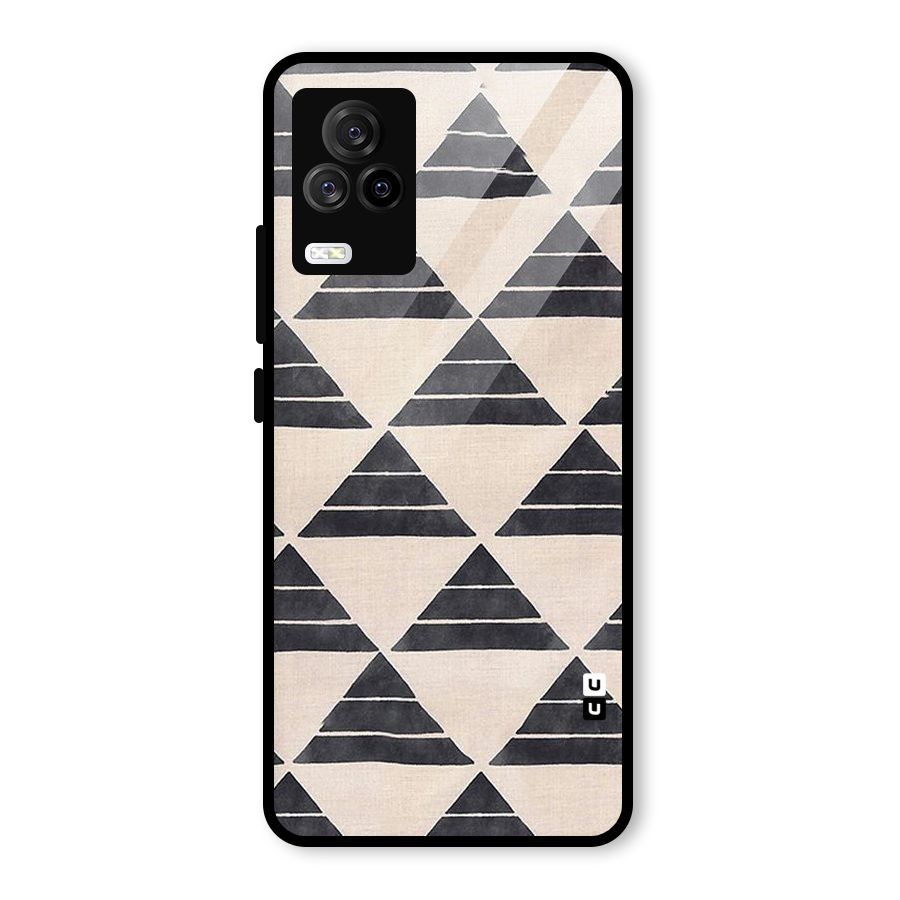 Black Slant Triangles Glass Back Case for Vivo iQOO 7 Legend 5G