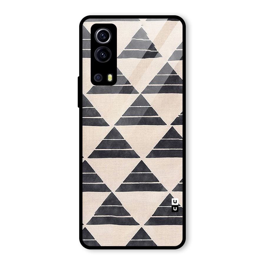 Black Slant Triangles Glass Back Case for Vivo iQOO Z3