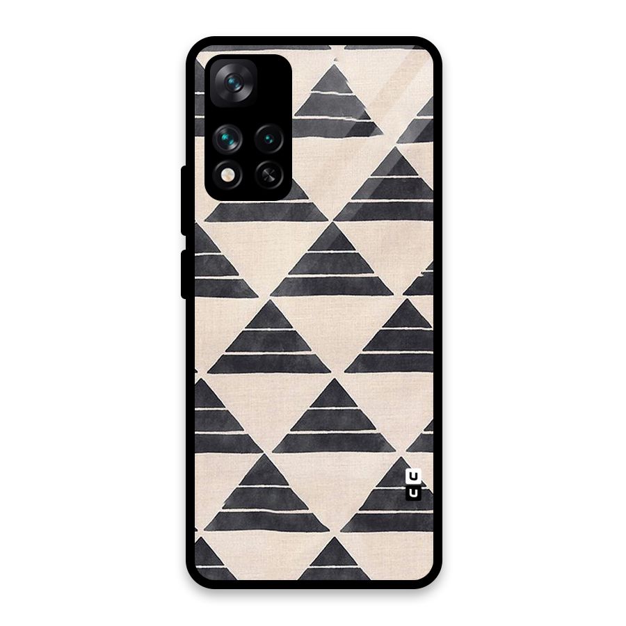 Black Slant Triangles Glass Back Case for Xiaomi 11i HyperCharge 5G