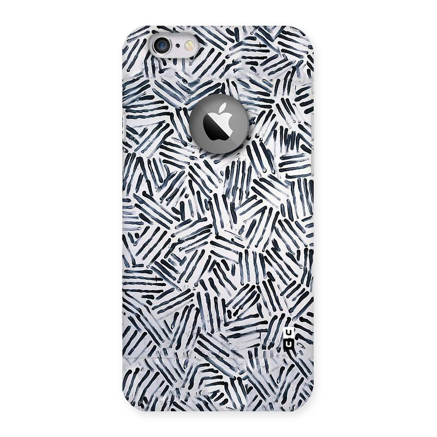 Black Tiny Uneven Back Case for iPhone 6 Logo Cut