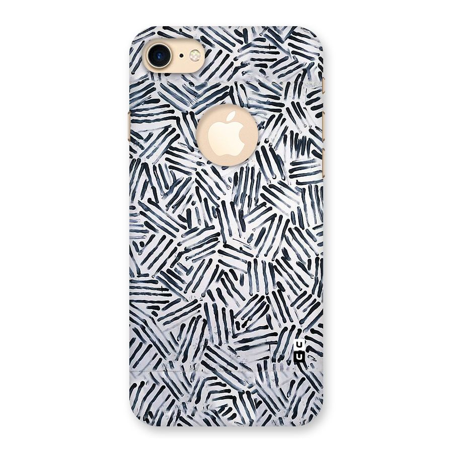 Black Tiny Uneven Back Case for iPhone 7 Logo Cut