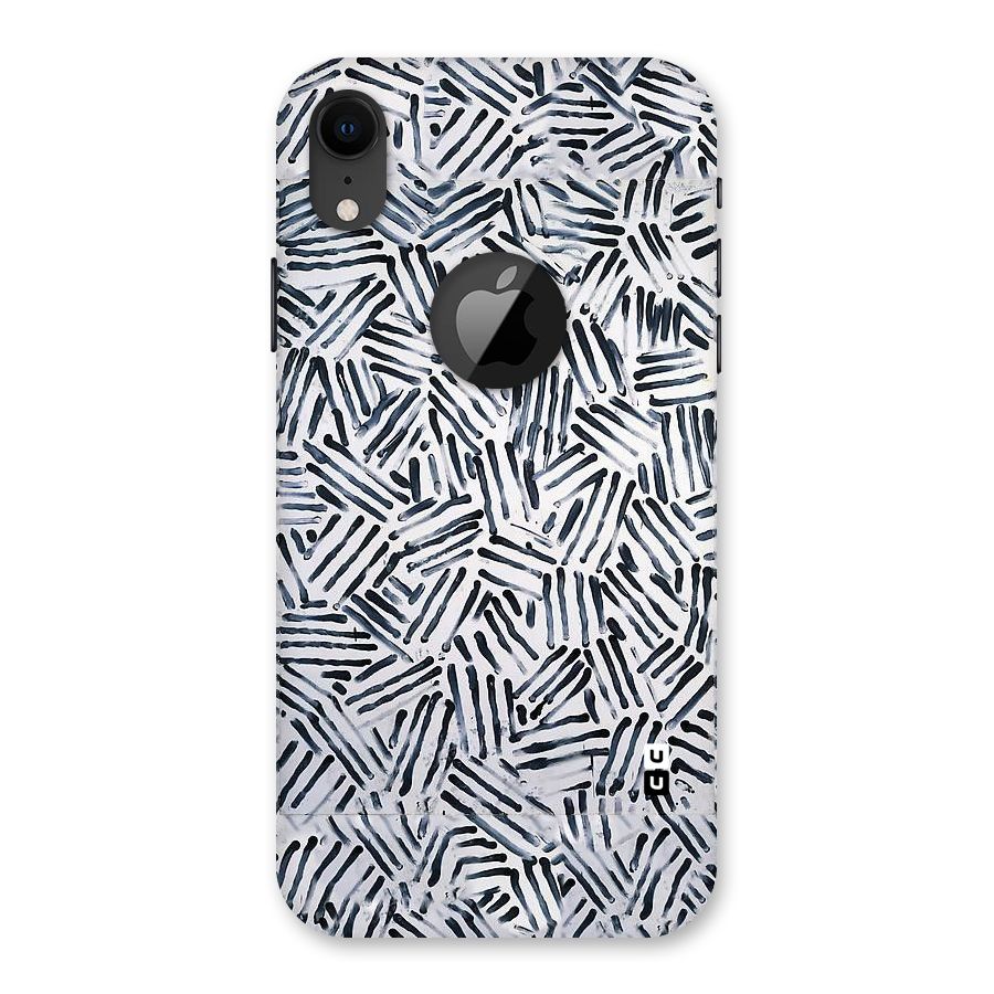Black Tiny Uneven Back Case for iPhone XR Logo Cut