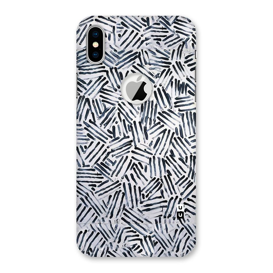 Black Tiny Uneven Back Case for iPhone X Logo Cut