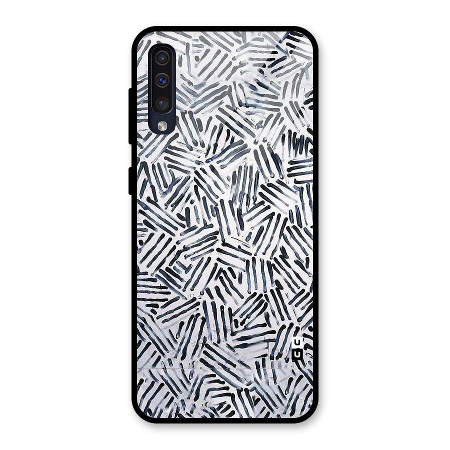 Black Tiny Uneven Glass Back Case for Galaxy A30s