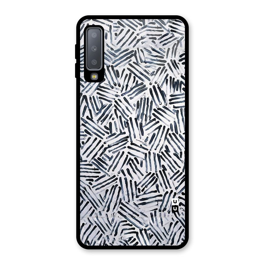 Black Tiny Uneven Glass Back Case for Galaxy A7 (2018)